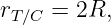 rT∕C =  2R,

