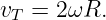 vT =  2ωR.
