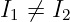 I1 ⁄= I2
