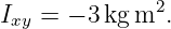 Ixy = − 3kg m2.
