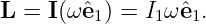 L = I(ω ˆe1) = I1ω ˆe1.

