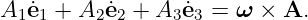 A1e˙1 + A2 ˙e2 + A3e˙3 = ω  × A.
