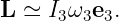 L ≃ I3ω3e3.
