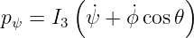         (           )
p  =  I  ψ˙+ ϕ˙cos 𝜃
 ψ     3
