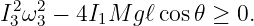 I23ω23 − 4I1M gℓ cos𝜃 ≥ 0.
