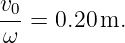 v0 = 0.20m.
ω
