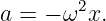         2
a =  − ω x.
