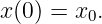 x(0) = x0.
