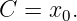 C =  x0.

