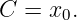 C =  x0.
