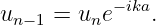 u    = u  e−ika.
 n− 1    n

