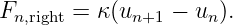 Fn,right = κ(un+1 − un).
