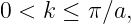 0 < k ≤  π∕a,
