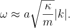       ∘ ---
ω ≈ a   κ-|k|.
        m
