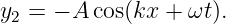 y2 = − A cos(kx +  ωt).
