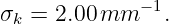 σk =  2.00 mm  −1.
