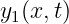 y1(x,t)
