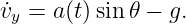 ˙vy = a(t)sin 𝜃 − g.
