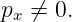 px ⁄= 0.
