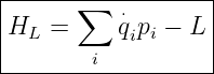 |------∑---⋅-------|
|HL  =     qipi − L |
--------i----------|
