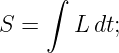     ∫

S =    L dt;
