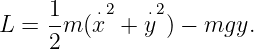 L  = 1m (x⋅2 + y⋅2) − mgy.
     2
