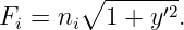        ∘ -----′2-
Fi =  ni  1 + y .

