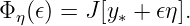 Φ η(𝜖) = J[y∗ + 𝜖η ].

