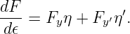 dF- = F η + F  ′η′.
d𝜖     y      y
