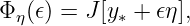 Φ η(𝜖) = J[y∗ + 𝜖η ],
