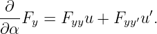  ∂
---Fy = Fyyu + Fyy ′u ′.
∂α

