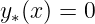 y∗(x) = 0
