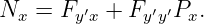 N  =  F ′ + F ′ ′P  .
  x    yx     yy  x
