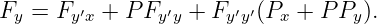 Fy  = Fy′x + P Fy ′y + Fy′y′(Px + P Py).
