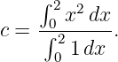     ∫ 2 2
c = -0∫-x--dx.
      2 1dx
      0
