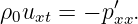            ′
ρ0uxt = − pxx.
