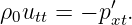            ′
ρ0utt = − pxt.
