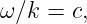 ω ∕k = c,
