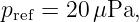 pref = 20 μPa,
