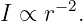 I ∝ r−2.
