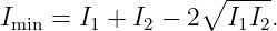                  ∘ ----
Imin = I1 + I2 − 2  I1I2.

