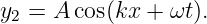 y2 = A cos(kx + ωt).
