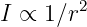         2
I ∝  1∕r

