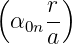 ( )
α r-
0na