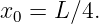 x0 = L ∕4.
