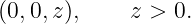 (0,0,z ),     z > 0.
