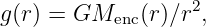 g(r) = GMenc (r)∕r2,
