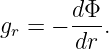 gr = − dΦ-.
        dr
