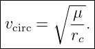 |------∘-----|
|vcirc =   μ-.|
|         rc |
--------------
