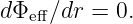 dΦe ff∕dr = 0.
